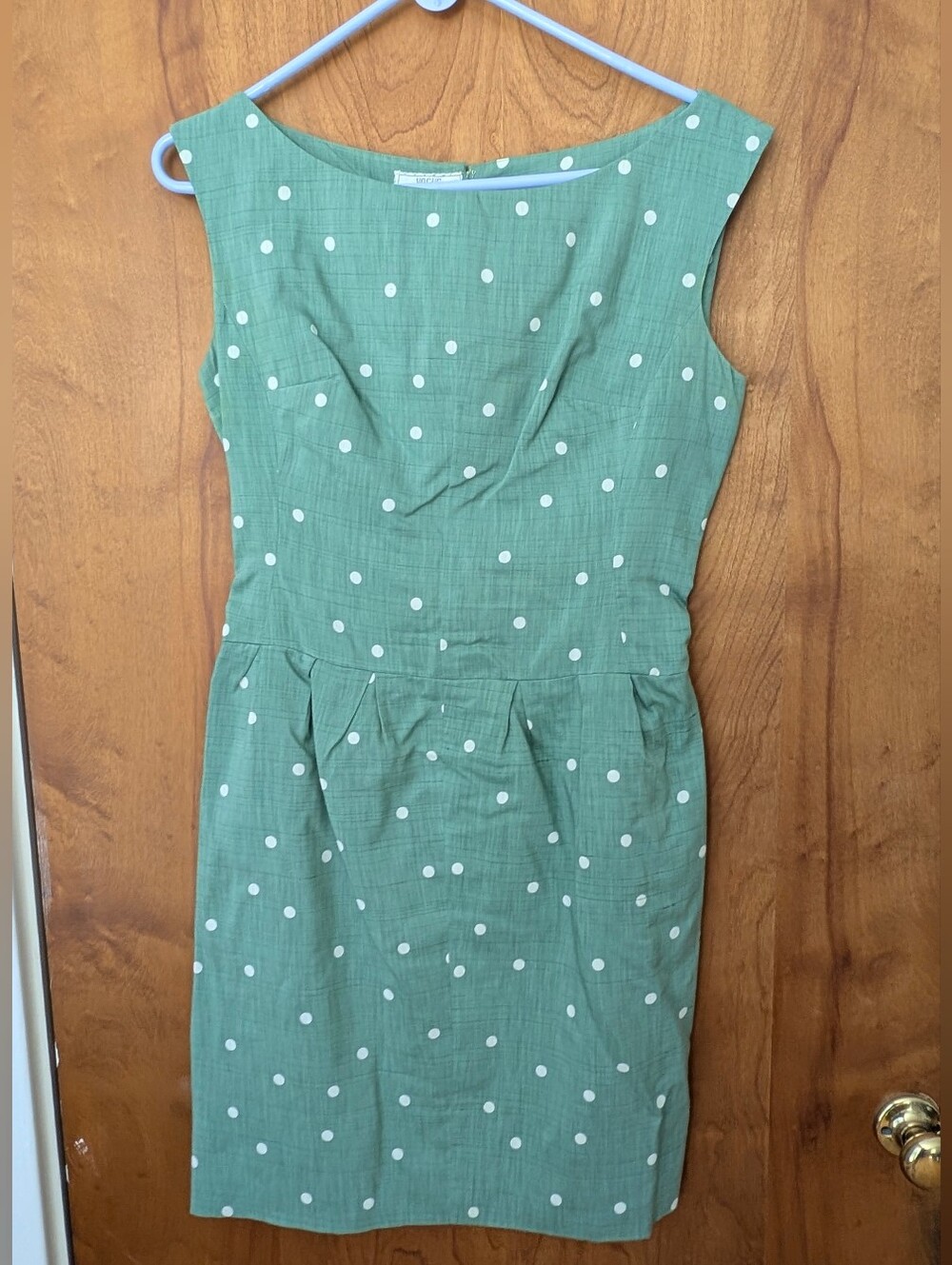 VTG 60s Vogue Paris Original Green Polka Dot Couture Dress